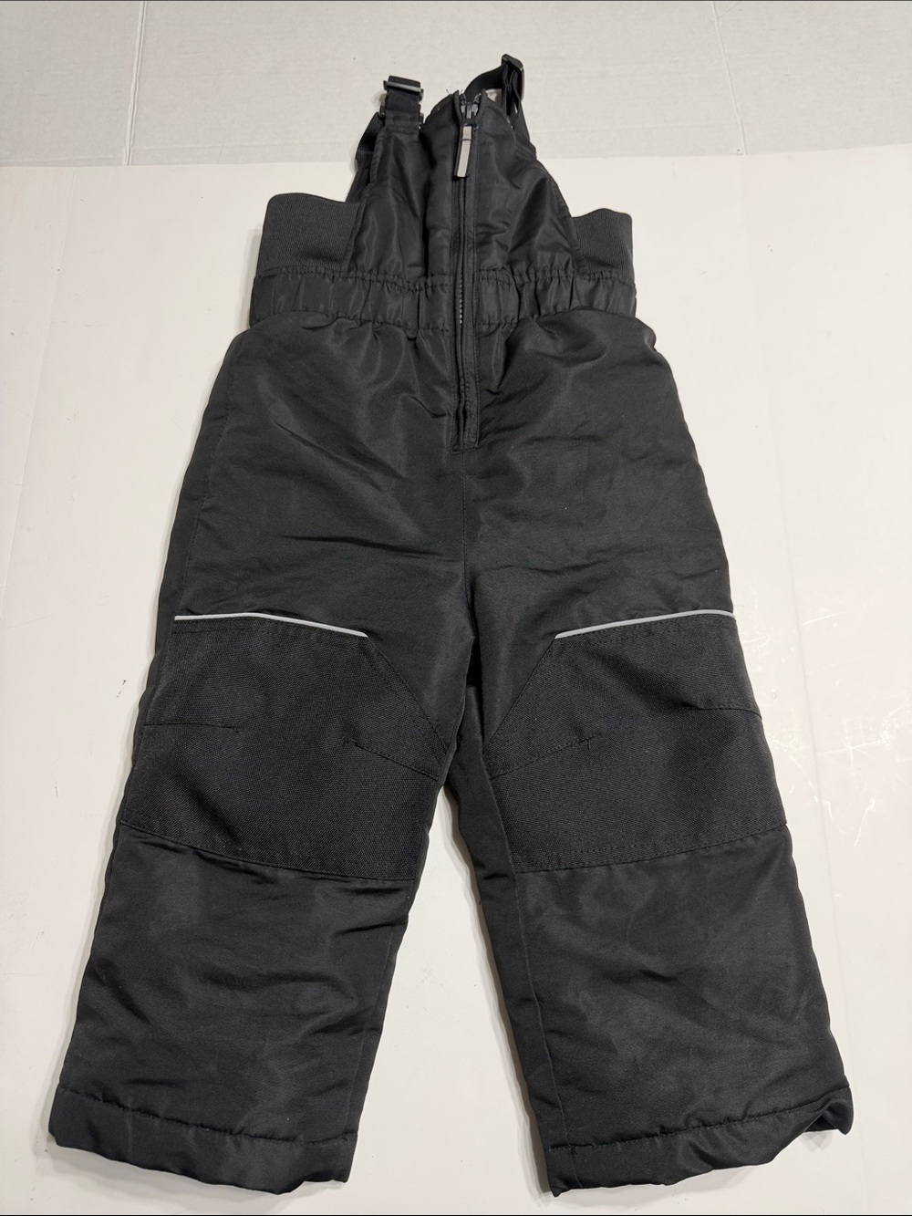 Swiss Tech Black Kids Snow Overalls with Reflective Trim